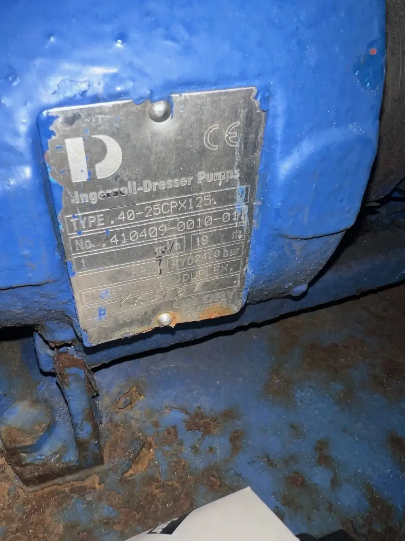 USED INGERSOLL-DRESSER PUMPS 40-25CPX125 1m3h 316L 1.5kW CENTRIFUGAL PUMP - 5