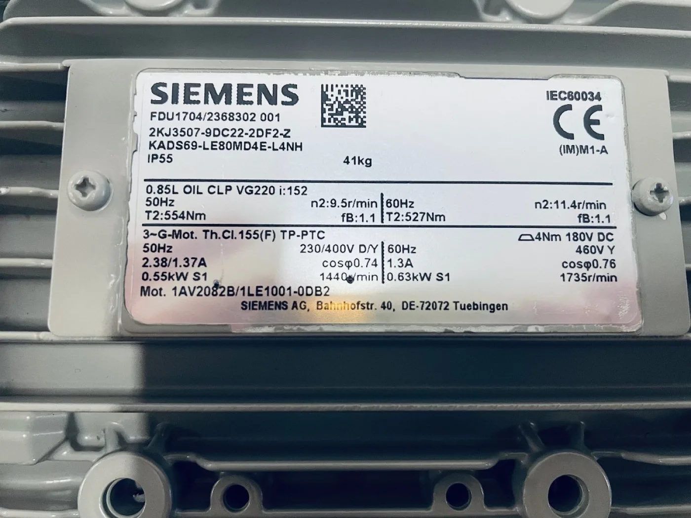 Siemens KADS69-LE80MD4E-L4NH Getriebemotor - 6