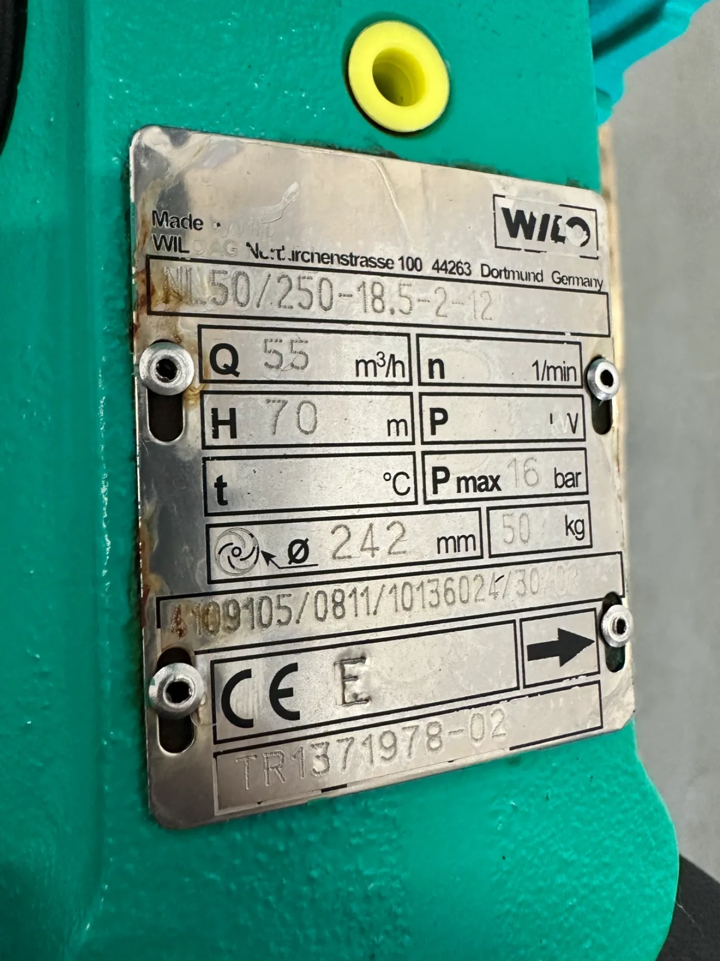 WILO Einstufige Niederdruck-Kreiselpumpe NL50/250-18,5-2-12 - 3