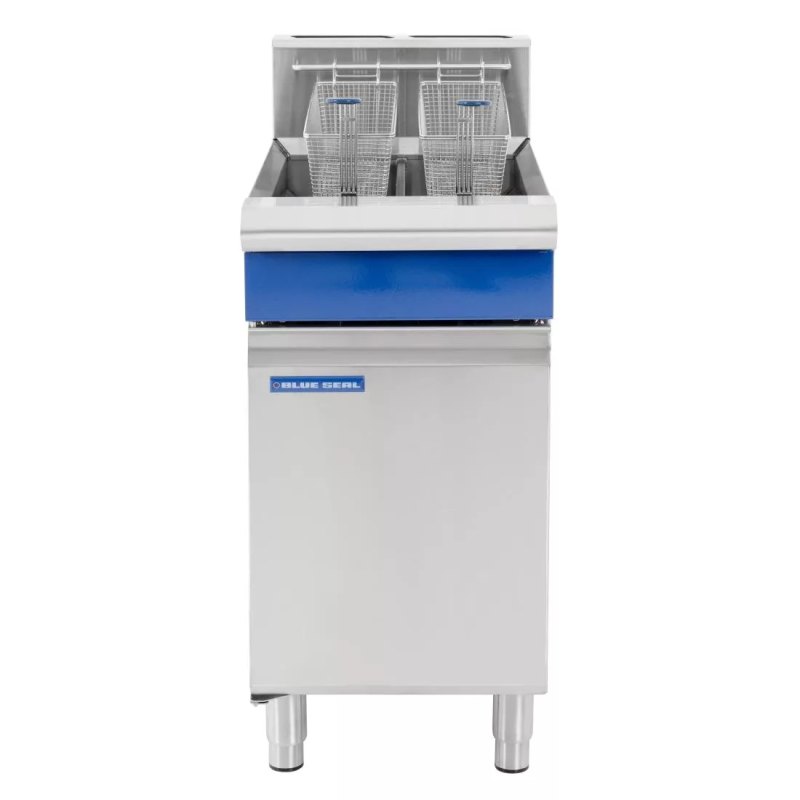 Blue Seal Twin Tank Twin Basket Free Standing Natural Gas Fryer GT46 - islandcatering