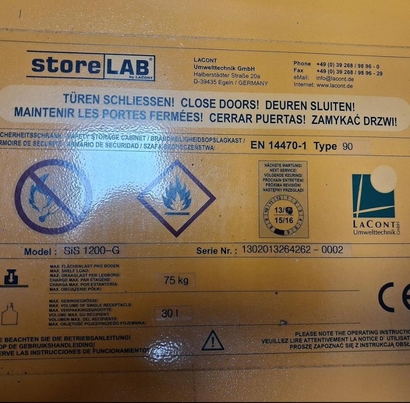 LACONT Sicherheitsschrank storeLAB SiS 1200-G