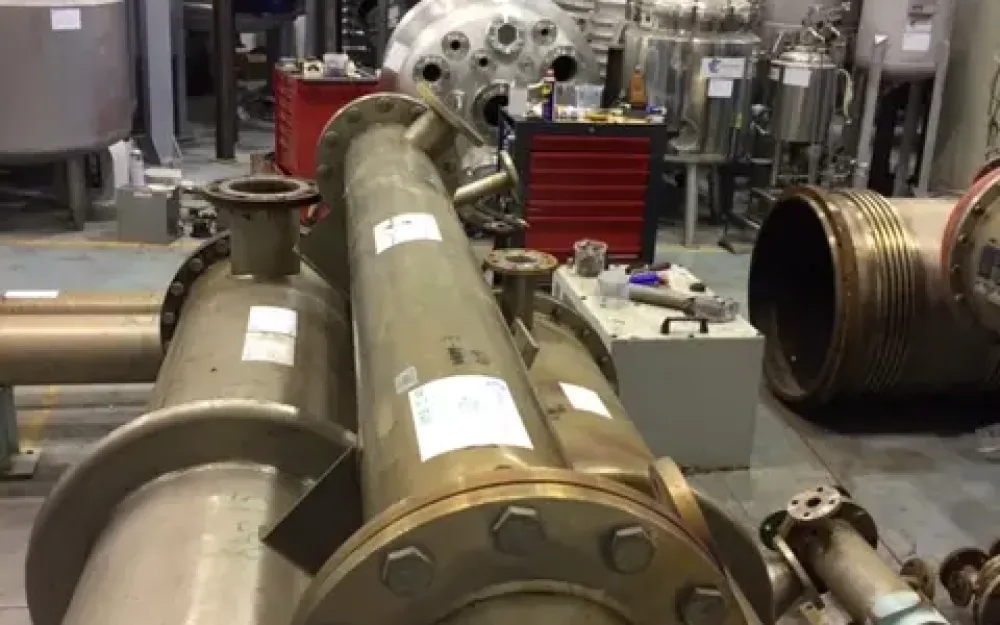USED TUBULAR EXCHANGER 3 M2 STAINLESS STEEL