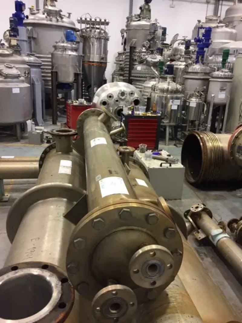 USED TUBULAR EXCHANGER 3 M2 STAINLESS STEEL