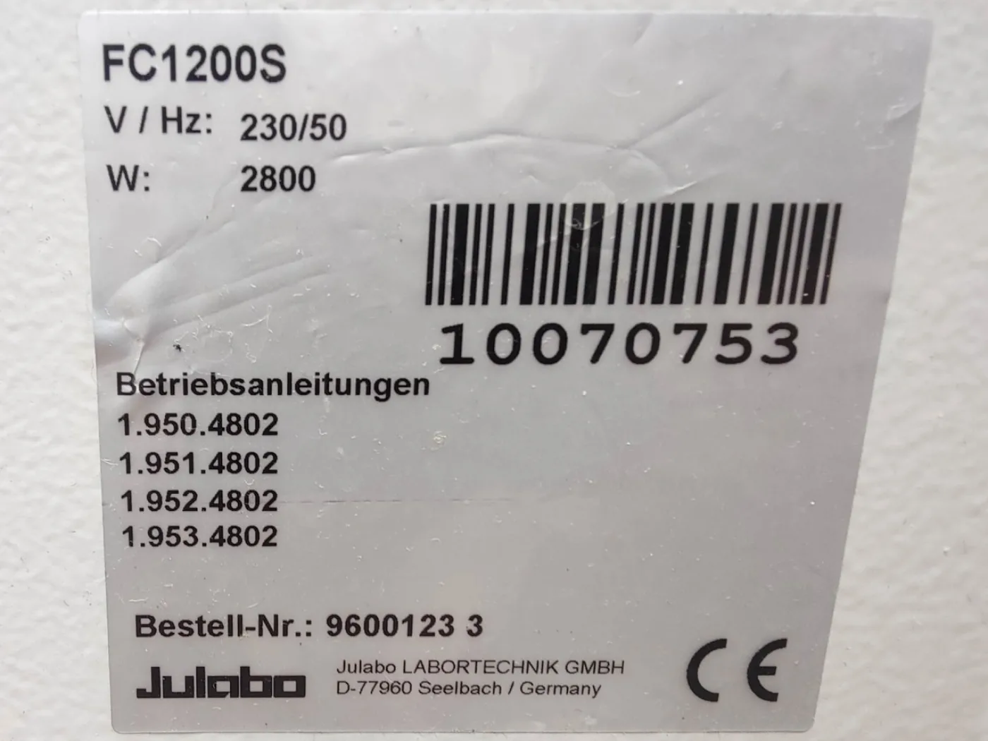 Julabo FC-1200S Chiller - Temperature control unit - 5