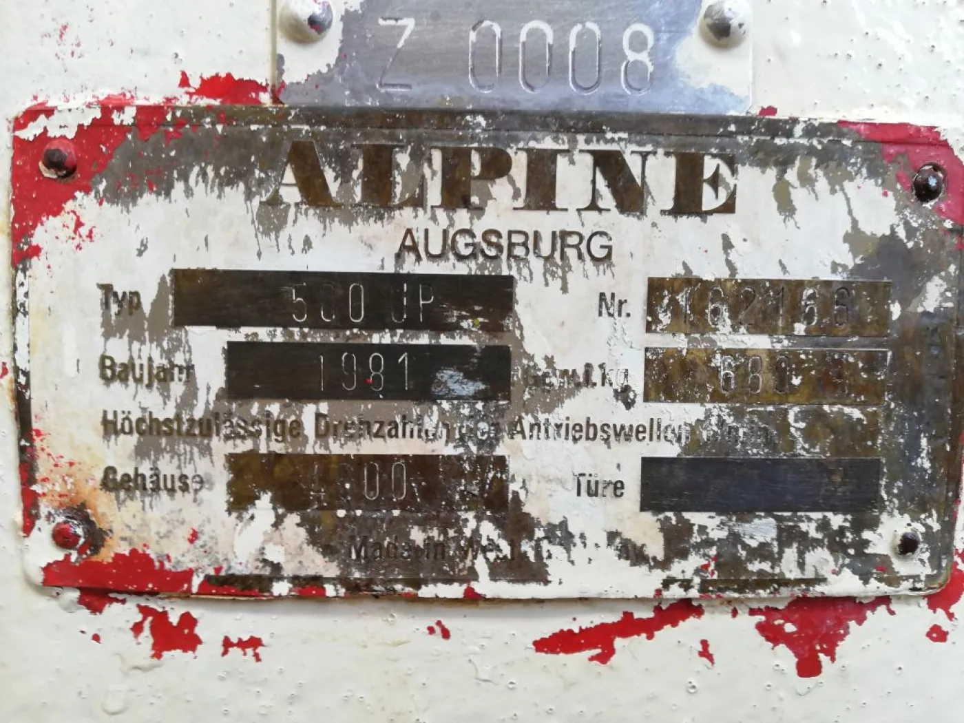 Alpine 500 UP beater plate - Fine Impact Mill - 5