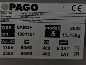 Pago Pagomat 6AM+ Etikettierer mit Laetus Argus Steuerung