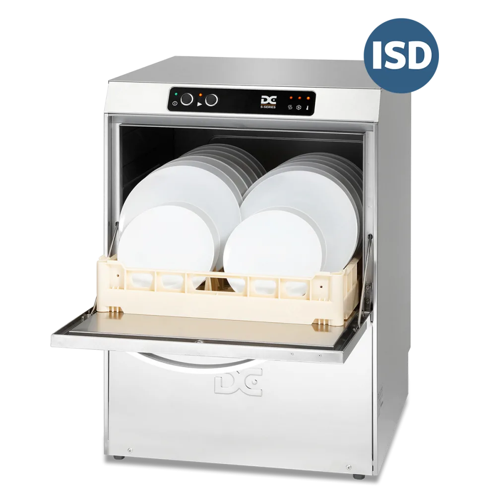 DC SD50ISD Standard Range 500mm Basket Frontloading Commercial Dishwasher with Integral Water Softener & Drain Pump 18 Plates - islandcatering
