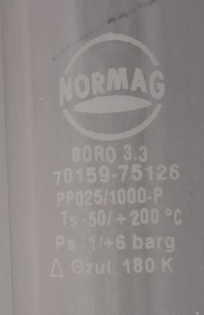 Normag-Glasrohr vom Typ PP025/1000-P DN25, 1000 mm