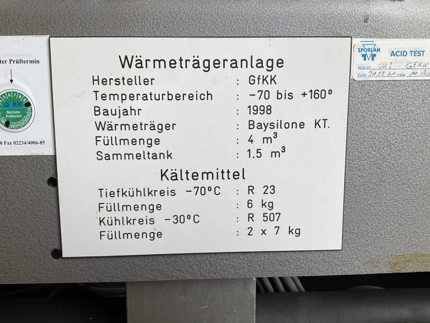 GfKK Refroidissement unit (T1: -30°C; T2:-70°C) - Temperature control unit - 7