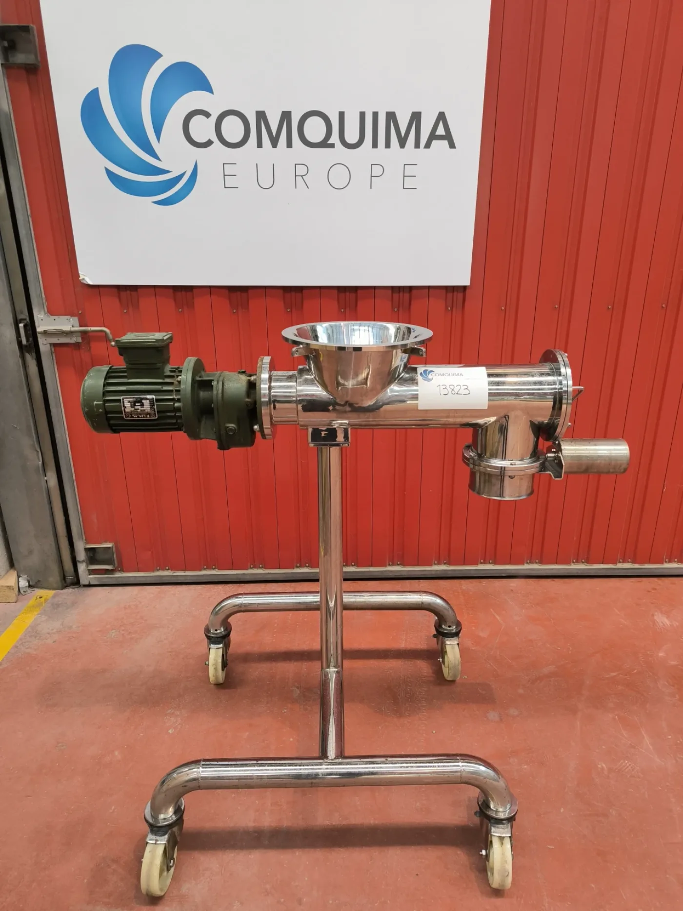 ATEX STAINLESS STEEL MOBILE SCREW CONVEYOR ON WHEELS - 1