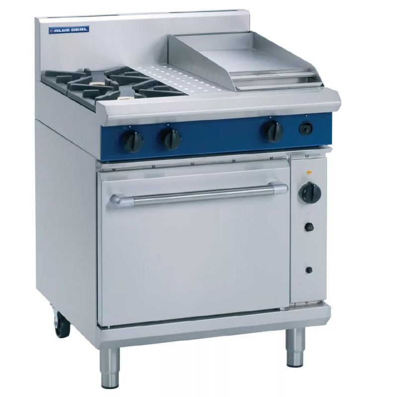 Blue Seal Evolution 2 Burner/Griddle Convection Oven Natural Gas 750mm G54C/N - islandcatering