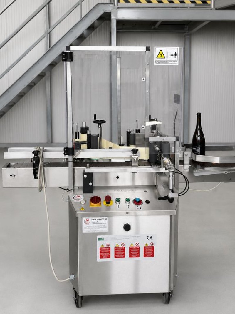 ADHESIVE LABELLING MACHINE ENOS MOD. BASE, WITH TWO STATIONS, SECOND-HAND MACHINE