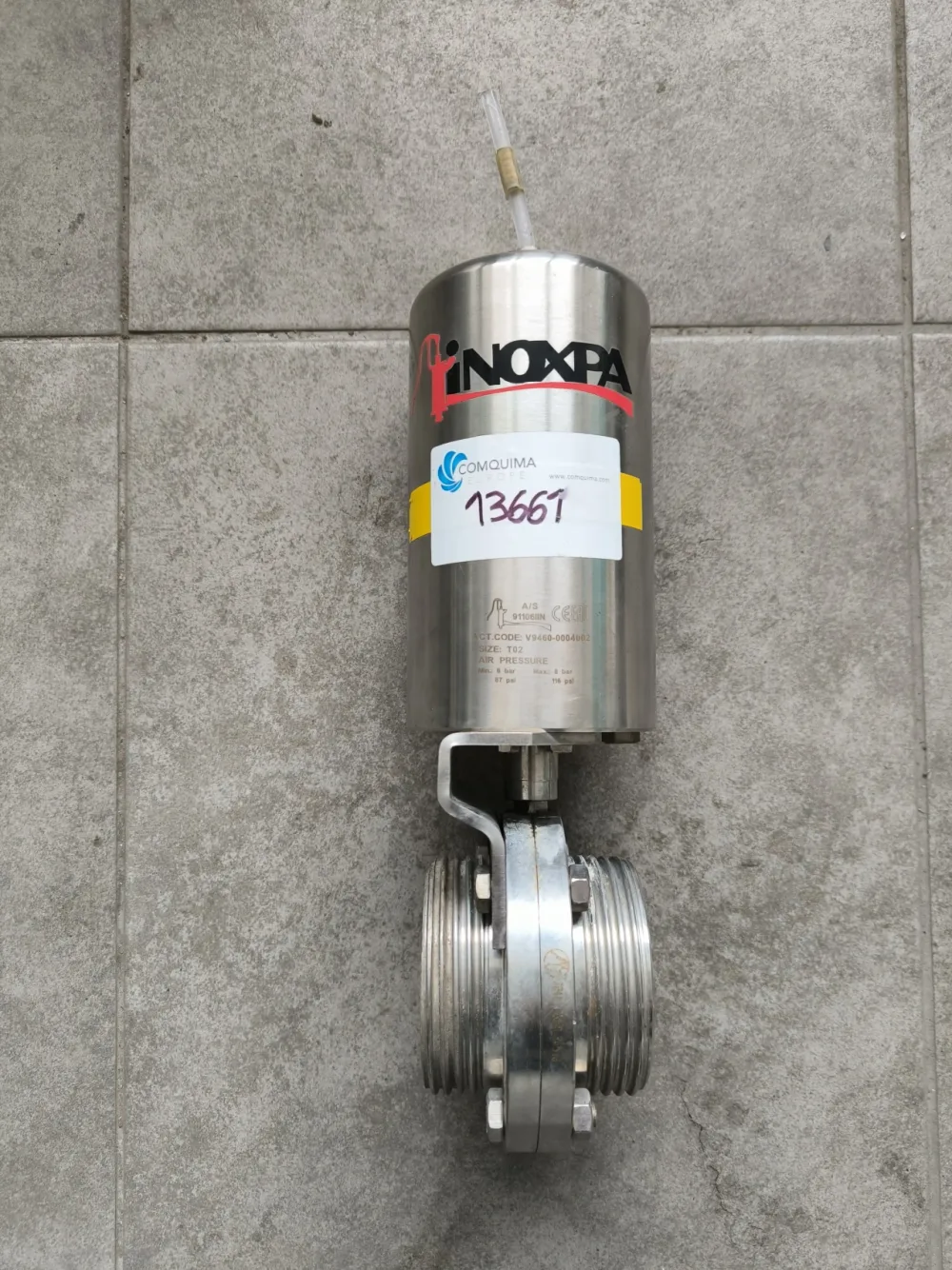 STAINLESS STEEL BUTTERFLY VALVE WITH PNEUMATIC ACTUATOR INOXPA V9460-0004002