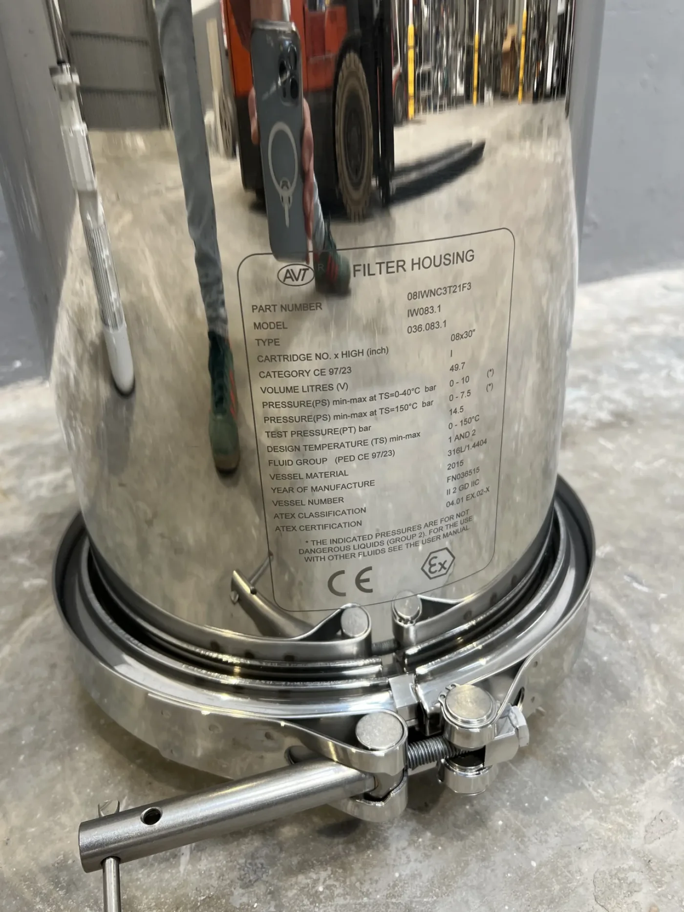 ATEX HOUSING FILTER AVT IW083.1 STAINLESS STEEL 316 50 LITERS - 3