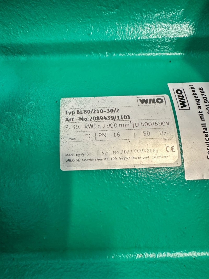 WILO Trockenläufer-Blockpumpe BL80/210-30/2