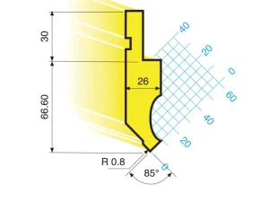 Abkantwerkzeug Oberwerkzeug 1010/A/75°/08 geteilt