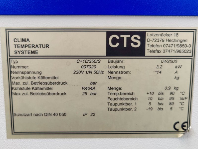 CTS Clima Temperatur Hechingen C +10/350 - Drying oven
