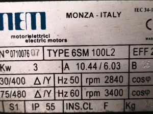 POMPA CHIMICA CENTRIFUGA – MOT. SMEM – Mod. TYPE 6SM
