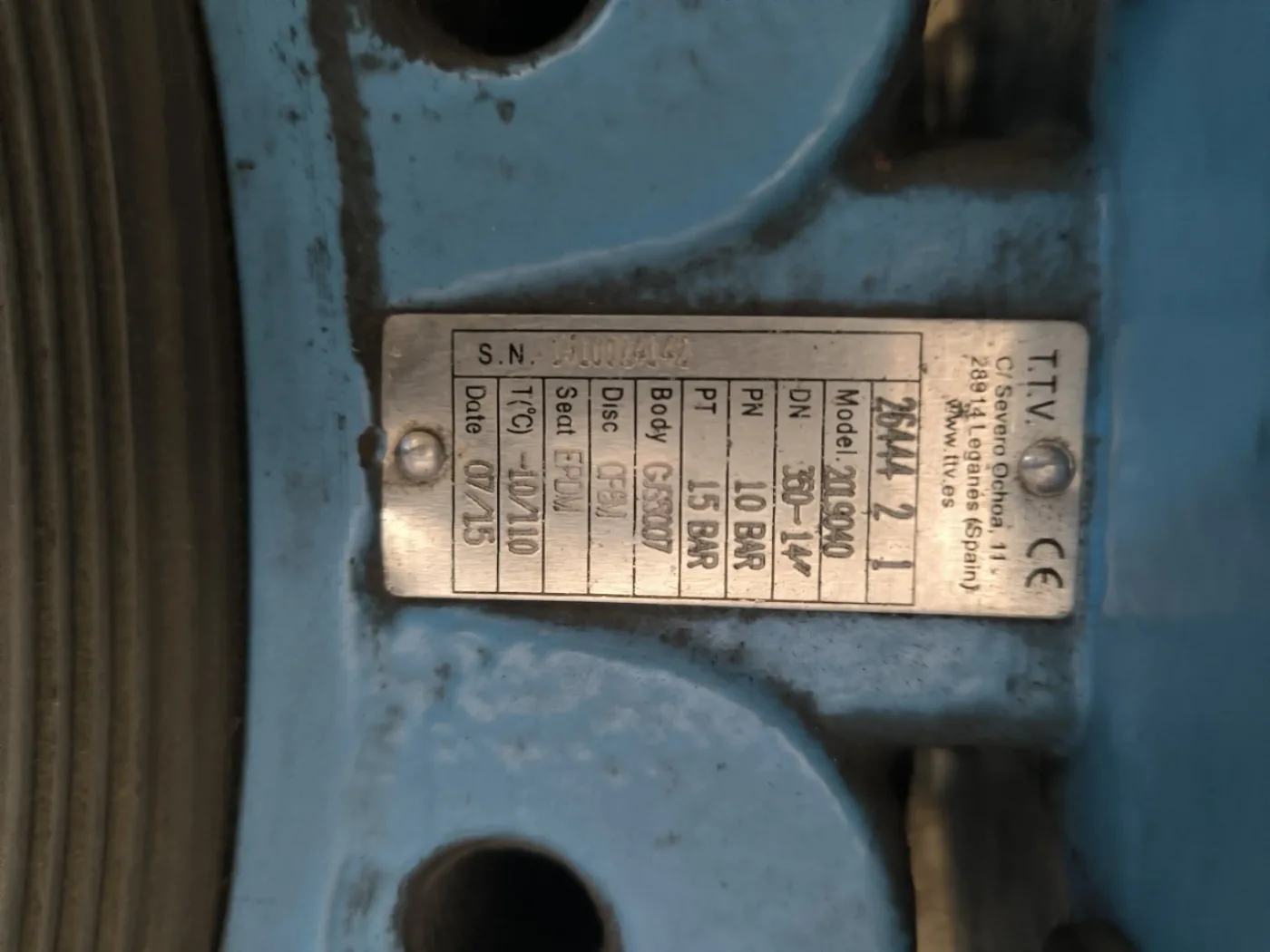 MANUAL BUTTERFLY VALVE T.T.V 20L9040 DN250 PN10 - 4
