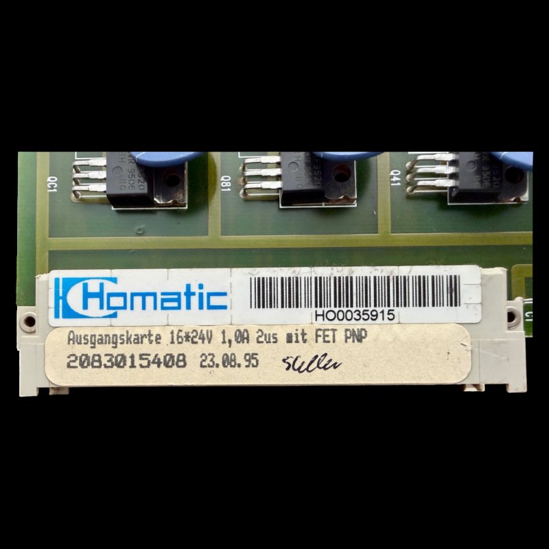 HOMAG Homatic Ausgangskarte 16x24V 1,0A 2us mit FET PNP Art.-Nr. 2083015408 H00035915