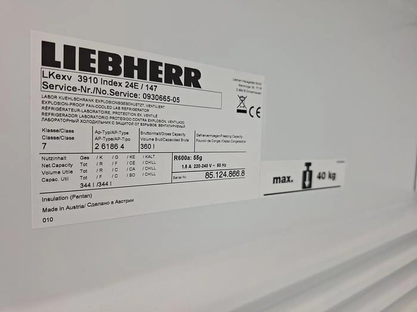 Liebherr Hausgerate LKexv 3910 Spark Free Refrigerator - 1