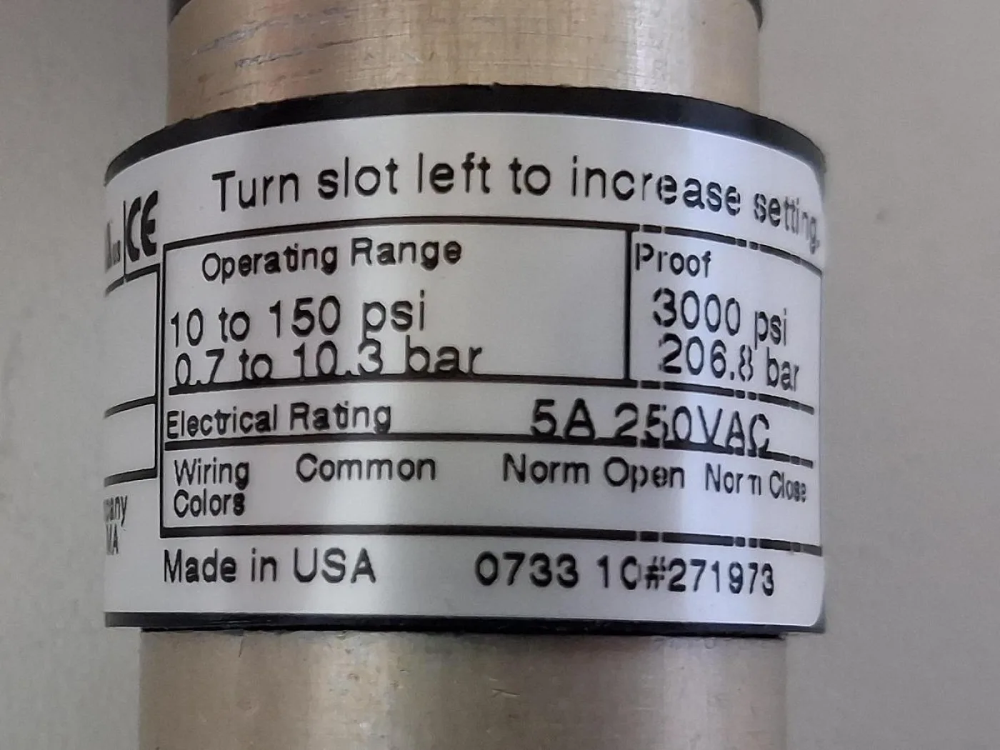 United Electric Controls 10-B11 Pressure Switch - 6