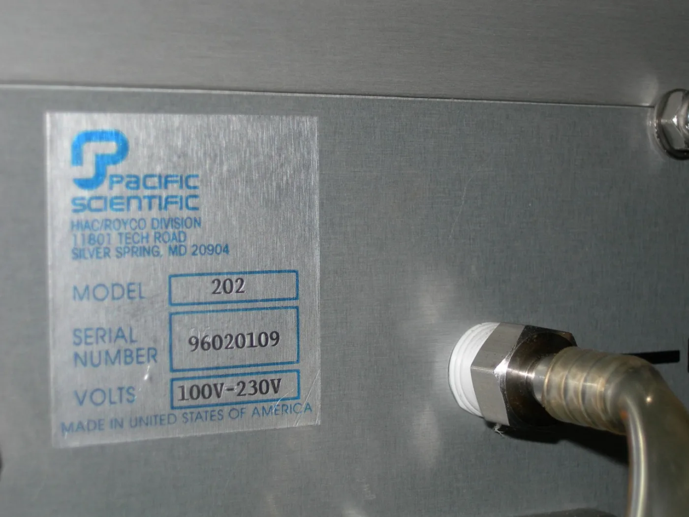 POMPA DA VUOTO RIPARTITRICE – PACIFIC SCIENTIFIC – 202 - 5