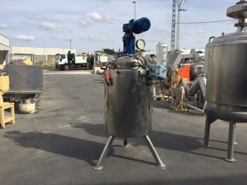 Deposito reactor en acero inox con doble cuerpo para vapor y sistema agitación 250 litros