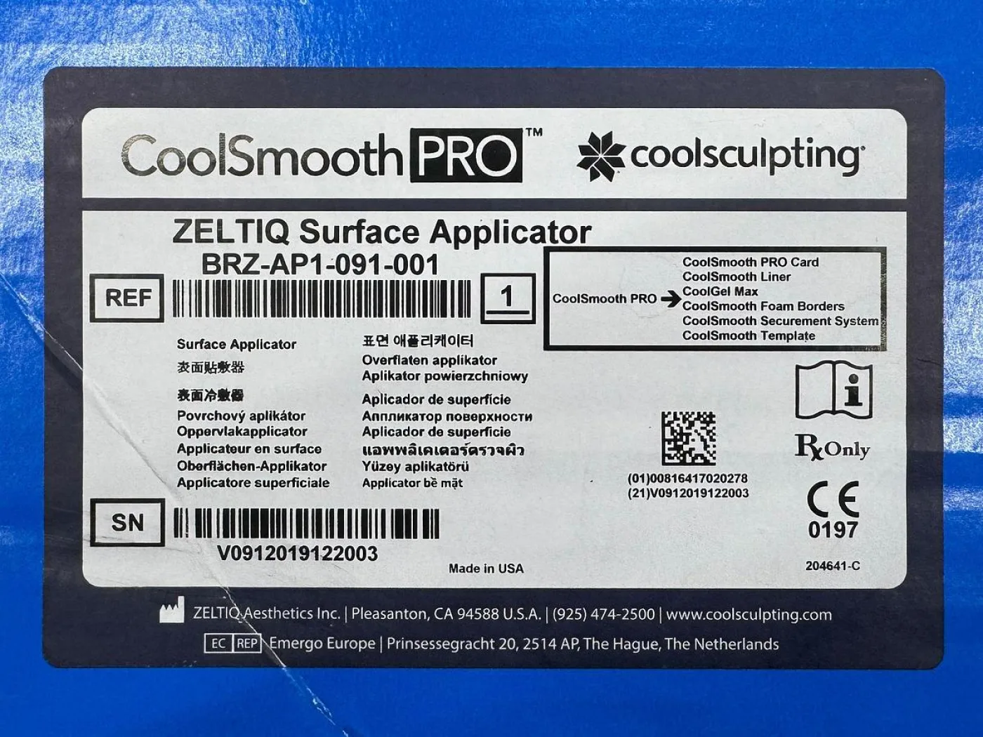 Zeltiq Coolsculpting Cryolipolysis Systems YOM: 2015 - 8