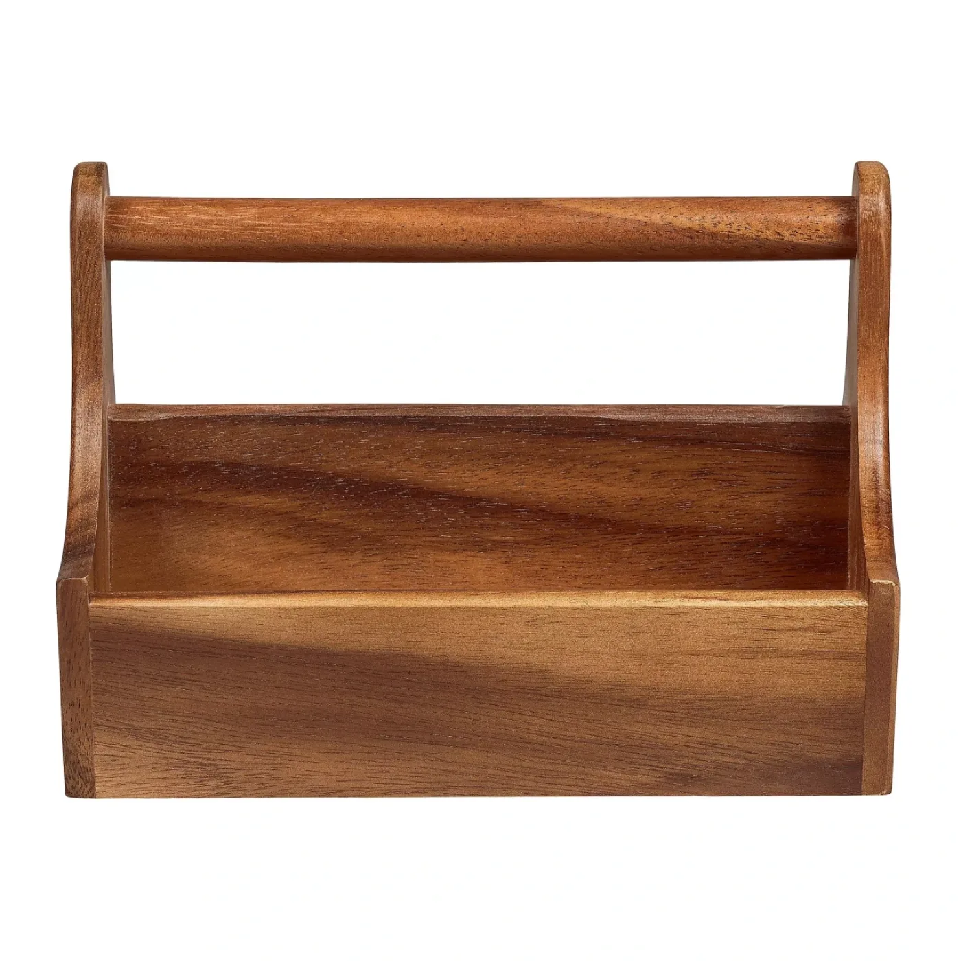 Tala Counter Display Tidy With 2 Compartments And Bar Carry Handle In Lacquered Acacia - islandcatering - 1
