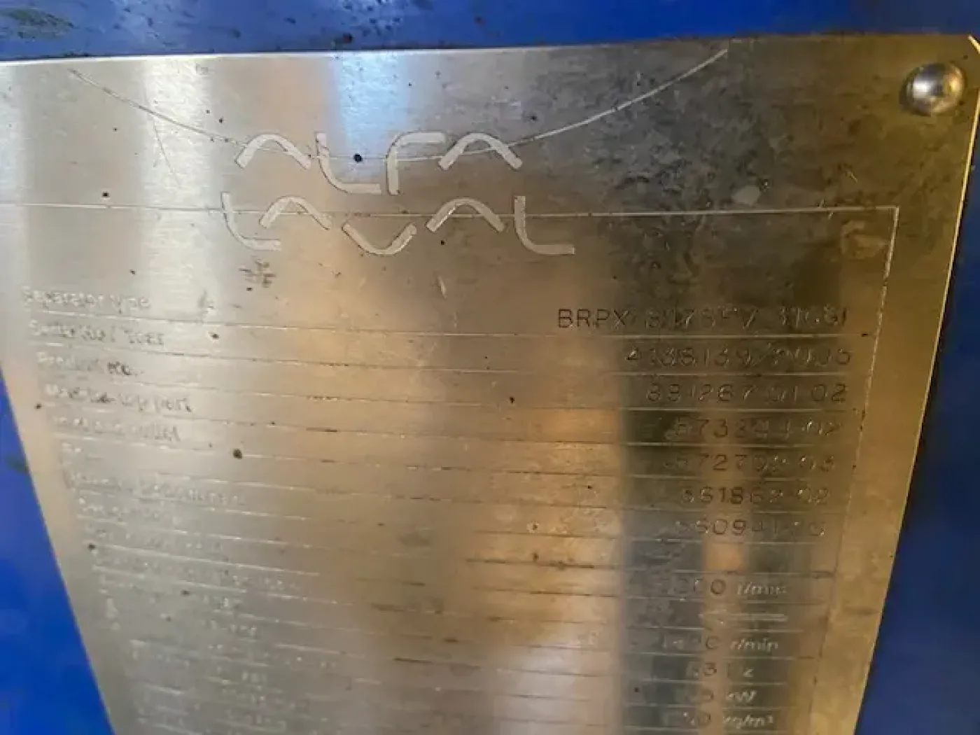 REFURBISHED ALFA LAVAL BRPX 817 CLARIFYING CENTRIFUGE - 4