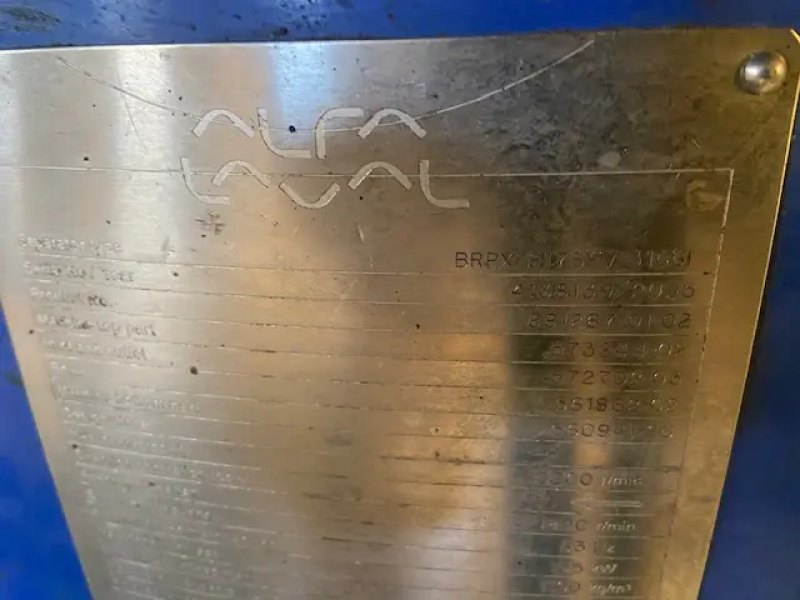 REFURBISHED ALFA LAVAL BRPX 817 CLARIFYING CENTRIFUGE