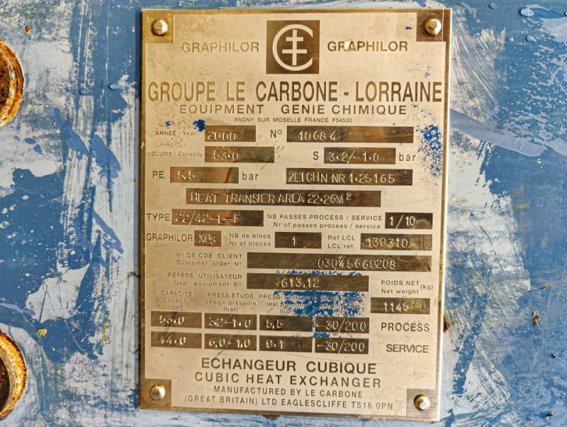 Le Carbone-Lorraine NK22/42-L-F - Shell and tube heat exchanger