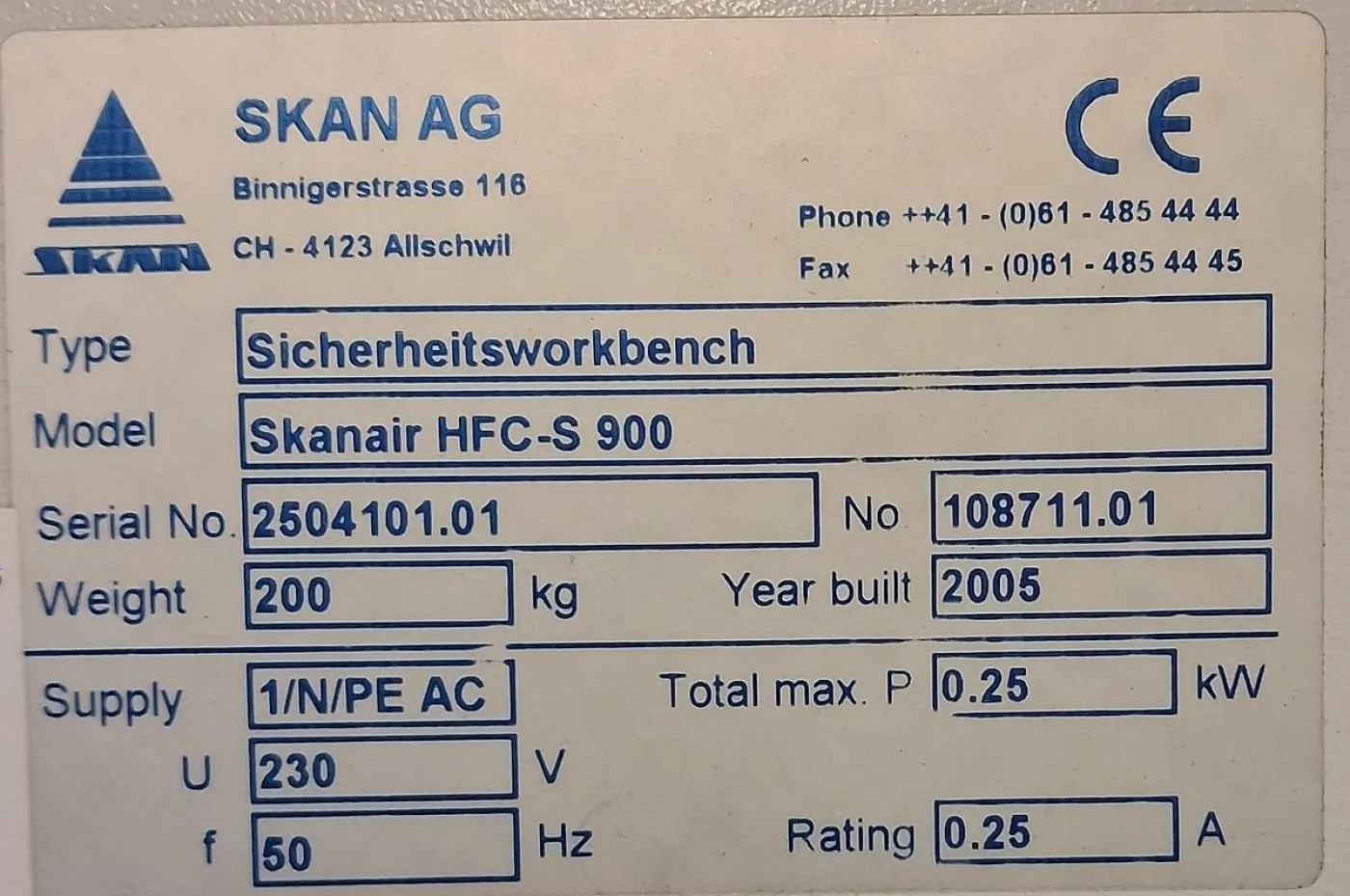 SKAN Skanair Sicherheitswerkbank HFC-S 900 - 8