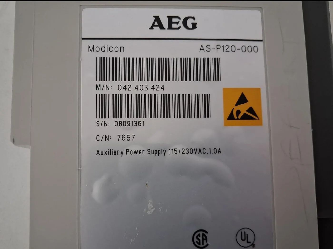 AEG Modicon AS-P120-000 Power Supply Module - 8