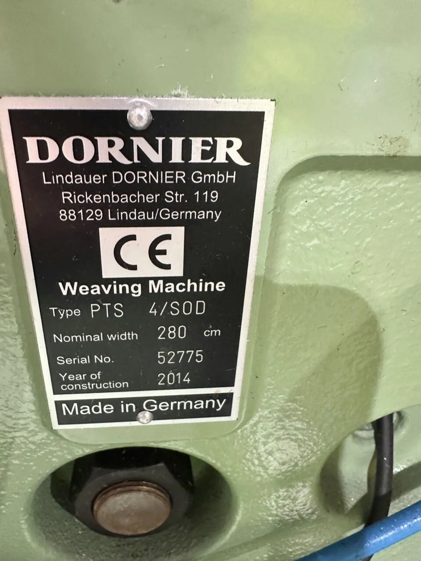 Dornier - rapier loom PTS-4/SOD, ww 280 cm - 3