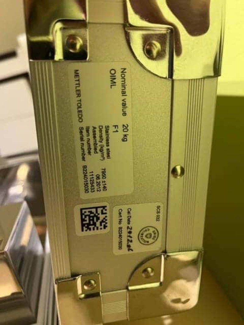 Inox Klasse F1 OIML 20 kg IJkgewicht