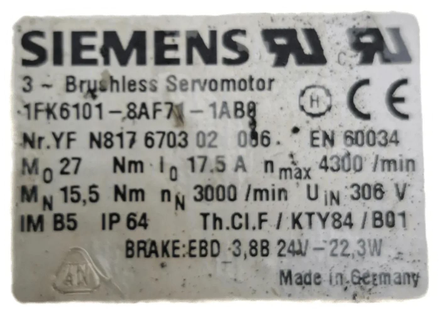 Siemens Synchronservomotor 1FK6 - 4