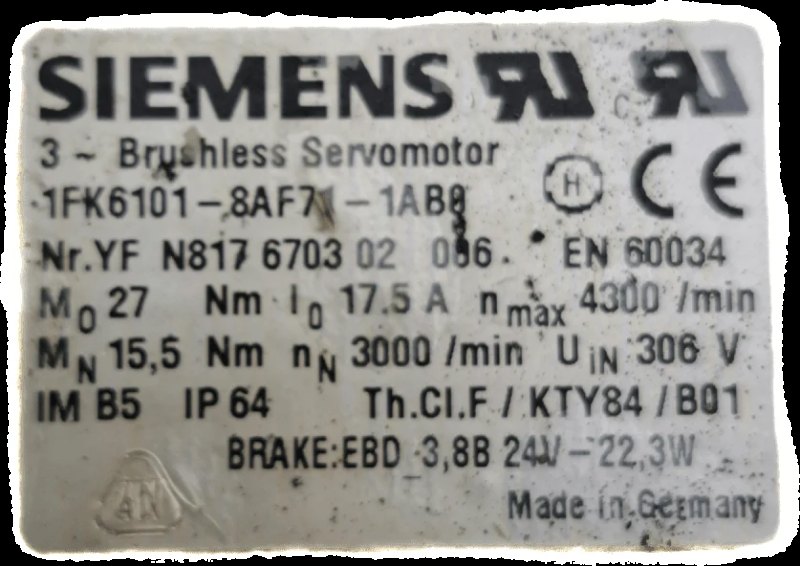 Siemens Synchronservomotor 1FK6