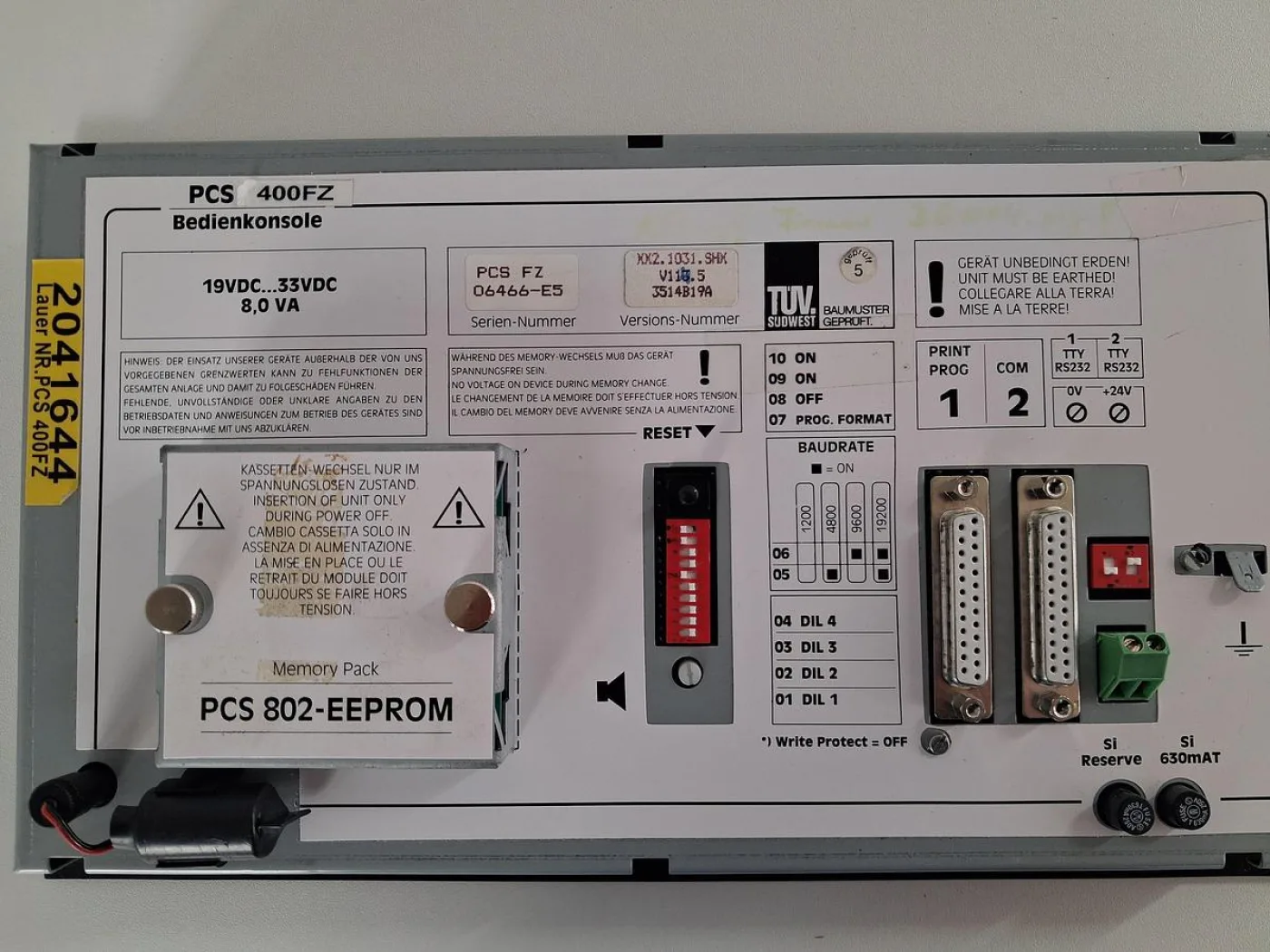 Bosch PCS 400FZ Operator Panel – New - 5