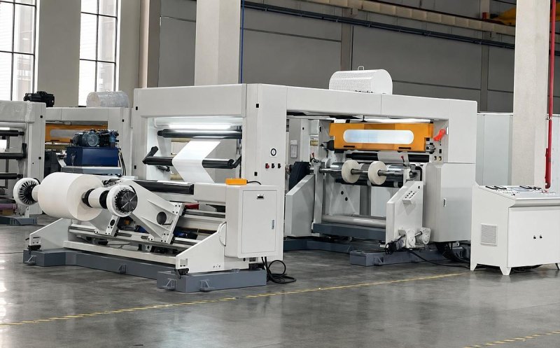 Roll slitting and rewinding machine