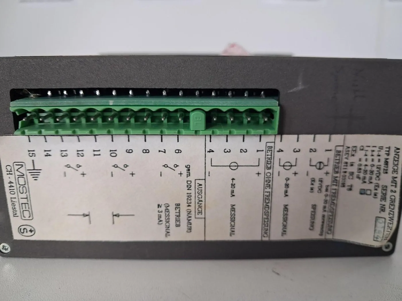 MOSTEC M8725-GH Digital Temperature Indicator 4–20 mA - 6