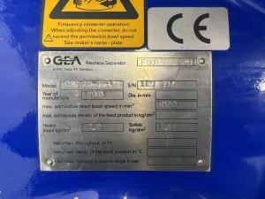 GEA Westfalia CSC 20-06-476 - Separator