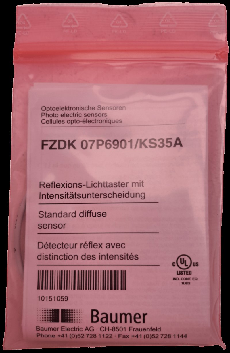 Baumer Reflexions-Lichttaster mit Intensitätsunterscheidung / FZDK 07P6901/KS35A