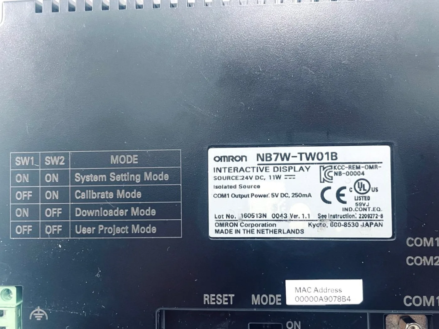 Omron Interactive Display NB7W-TW01B - 4