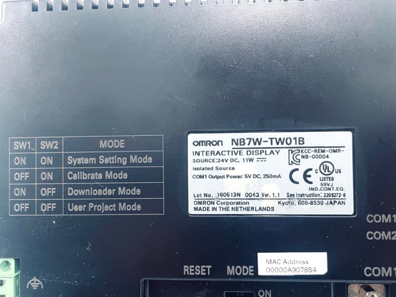Omron Interactive Display NB7W-TW01B
