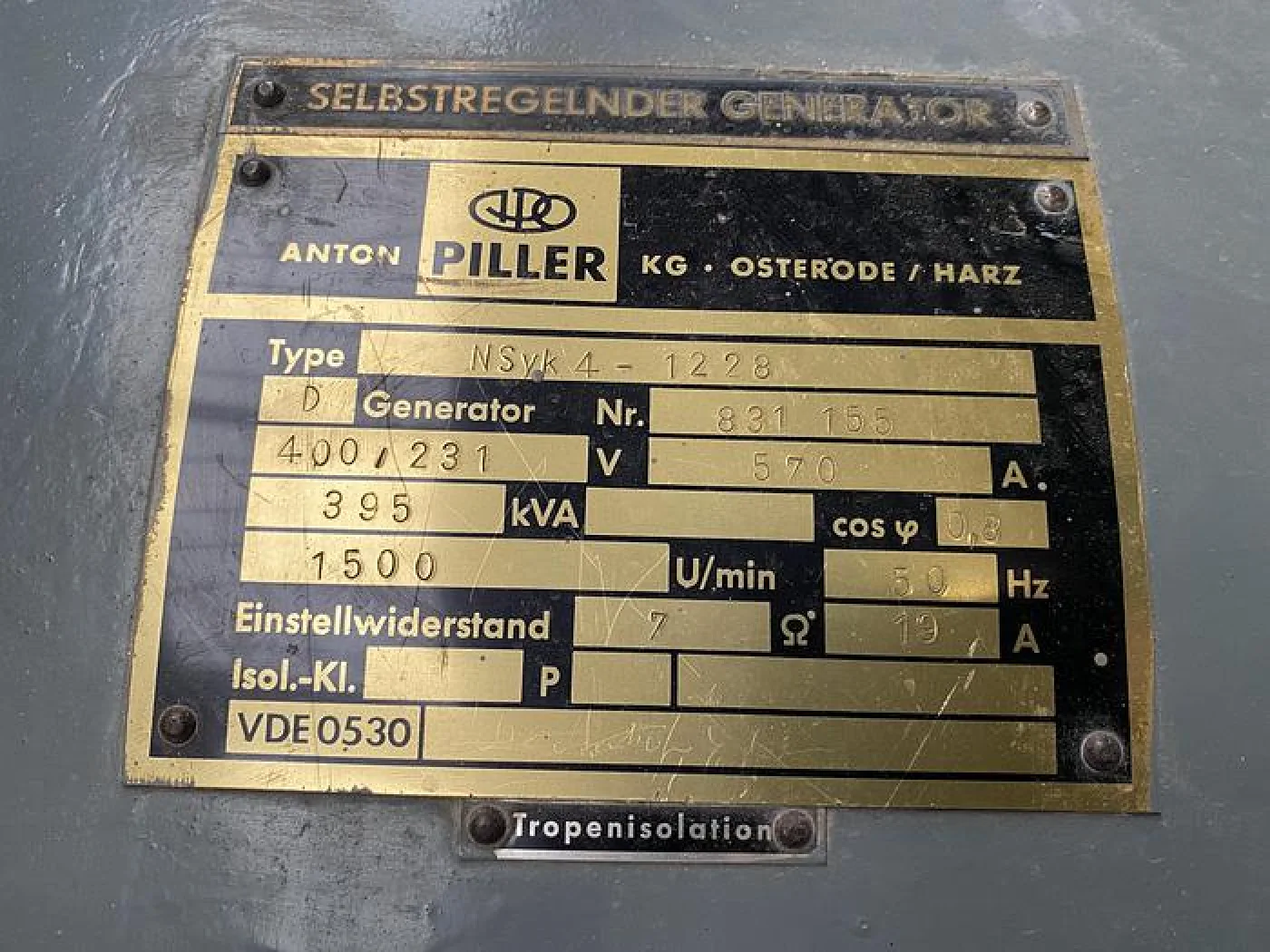 MWM RHS518-V16 / PILLER GEN.SET 395 KVA - 6
