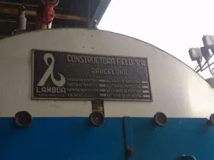 LAMBDA 3750 STEAM BOILER WITH 2000 LITER TANK WITH RESISTANCES AND LEVEL BUOYS AND USED CHIMNEY