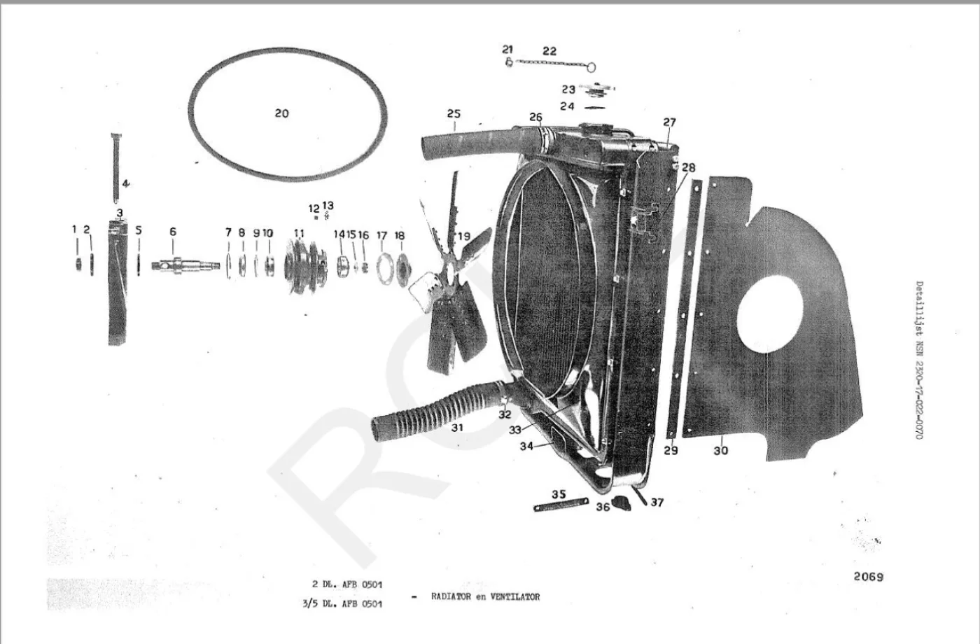 Lager (cup+cone) ventilator achterzijde - 1