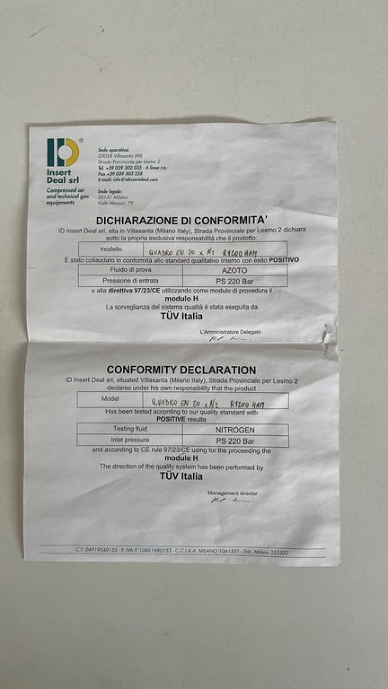 DOUBLE STAGE NITROGEN DISTRIBUTION AND DECOMPRESSION UNIT, SECOND-HAND EQUIPMENT